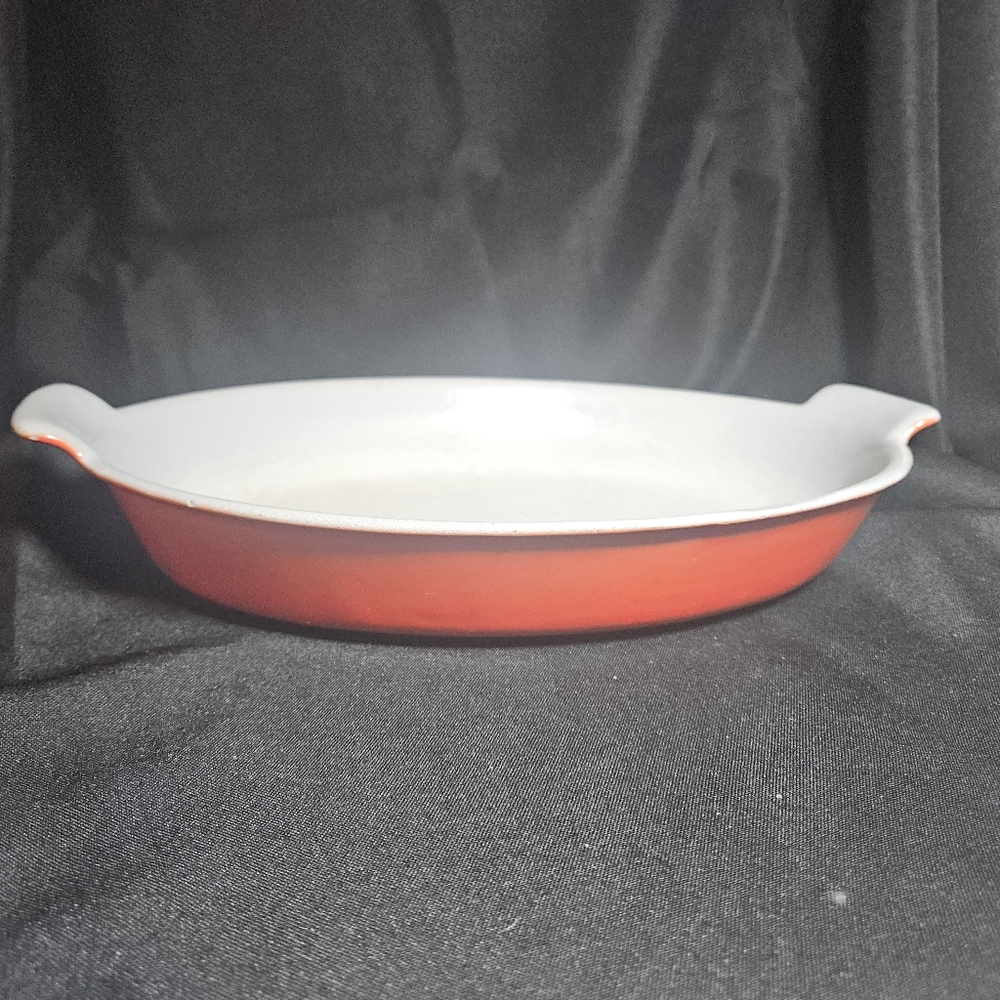 Vintage Prizer Ware flame orange cast iron enamel Oval baking dish - Picture 4 of 14